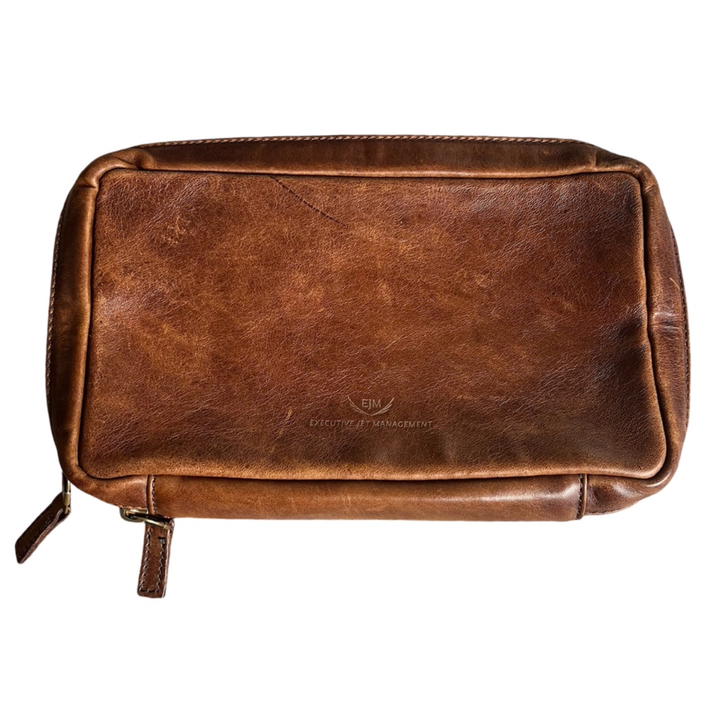 Brown Leather Toiletry Bag